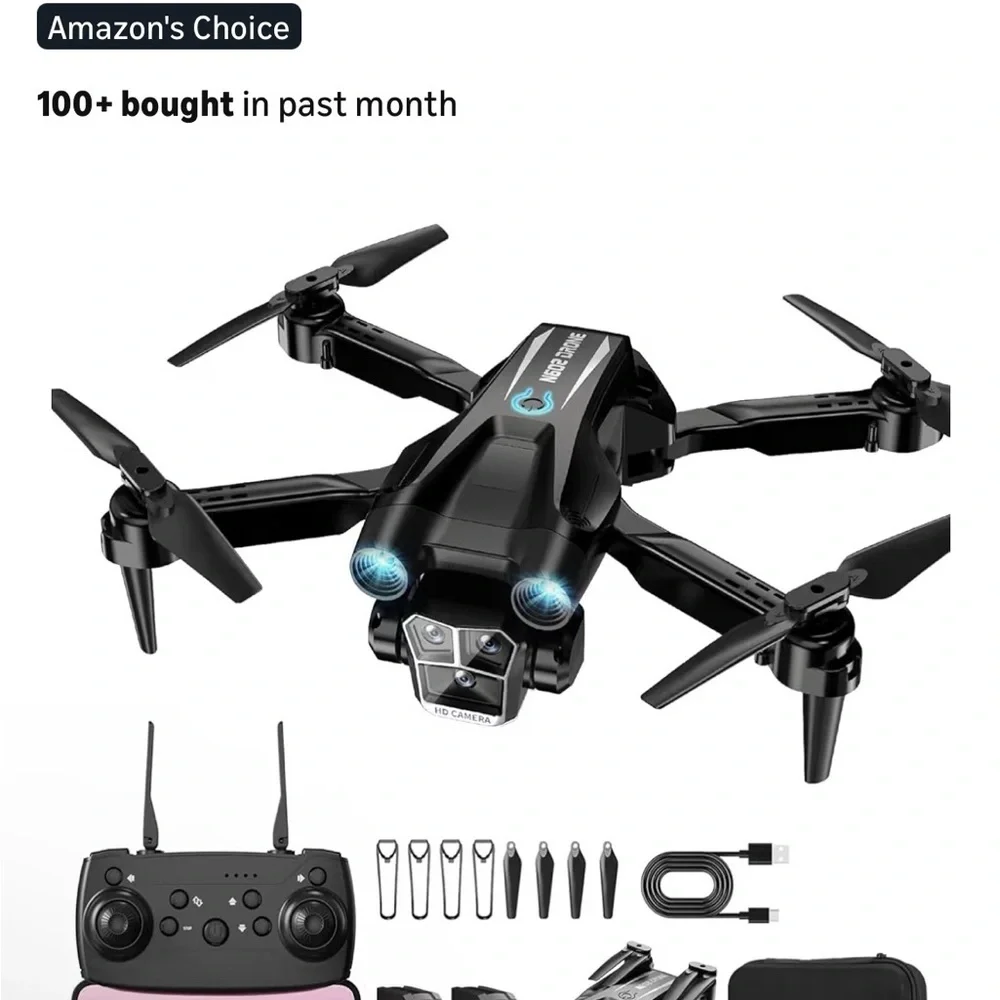 Foldable Black Drone with Camera